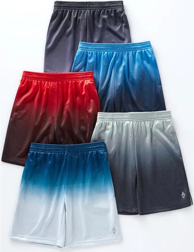 Miniatura 3 de Paquete de 5 pantalones cortos deportivos para niños, de malla, baloncesto, ropa juvenil, equipo deportivo con bolsillos