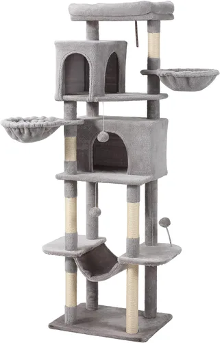 Miniatura 8 de Letkind Árbol para gatos de 70 pulgadas, torre grande para gatos con hamaca, poste rascador, condominio y torre para gatos de varios niveles