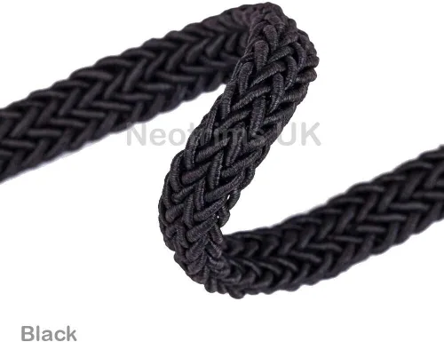 Miniatura 2 de Neotrims Recorte tubular I Cordón en viscosa, tejido de ganchillo, 0.315 in trenzado joyería trenzado cuerda cordón. efecto de diseño de espiga.
