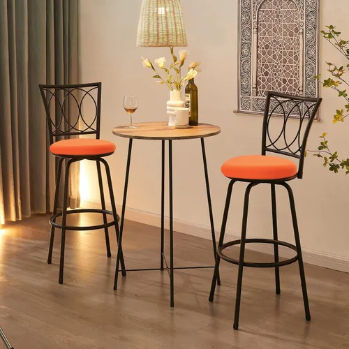Miniatura 2 de Deisy Dee 4 fundas de asiento redondas para taburetes de bar, fundas elásticas para sillas redondas de 13 a 16 pulgadas (naranja)