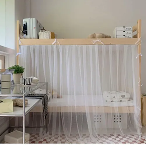 Miniatura 9 de 4 postes esquineros para dormitorio de estudiantes, litera, mosquitera, cortinas de cama para dormitorio, escuela, universidad, decoración de Rosa