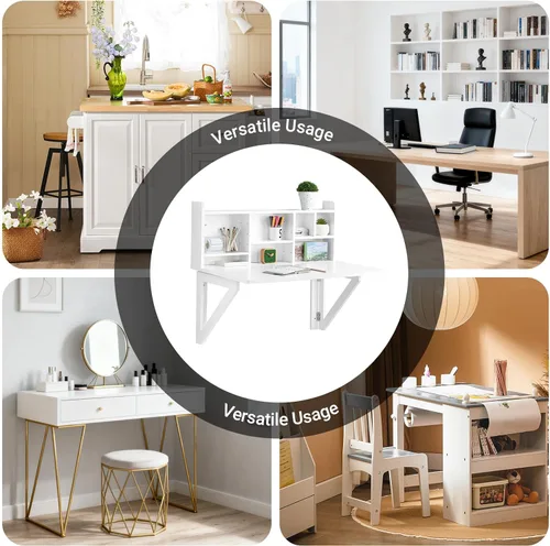 Miniatura 8 de Haotian Murphy FWT20-HG - Mesa plegable para cocina y comedor, color gris