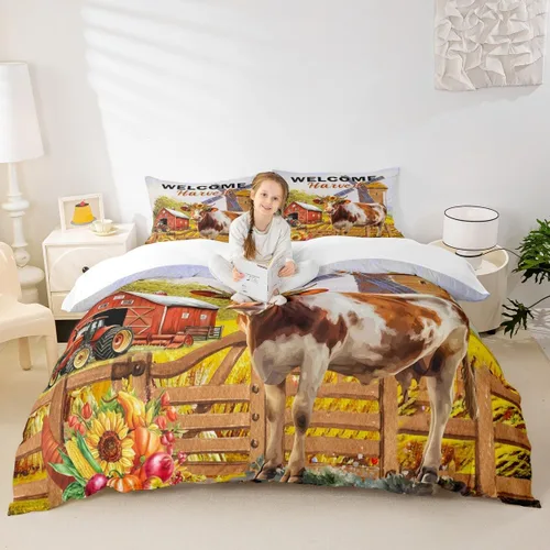 Miniatura 39 de Juego de funda de edredón para niños de Feliz Navidad, tamaño King, juego de ropa de cama de pingüinos de dibujos animados, animales árticos