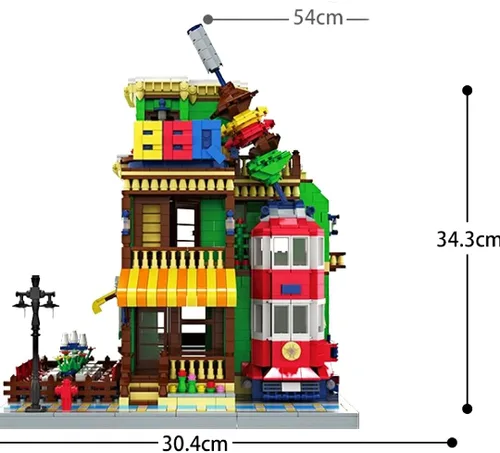 Miniatura 4 de General Jim's Modular City Creator Barbacoa Restaurante Arquitectura Bloques de Construcción Juego de Ladrillos Kit de Construcción - 1922pcs