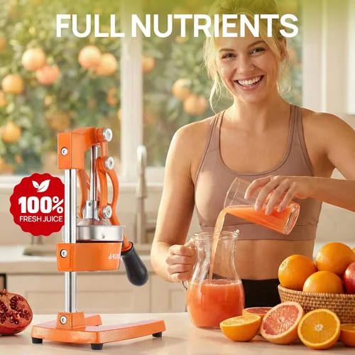 Miniatura 8 de Exprimidor de cítricos de hierro fundido de cocina, exprimidor manual de naranja, exprimidor de encimera resistente para limón, naranja, fácil