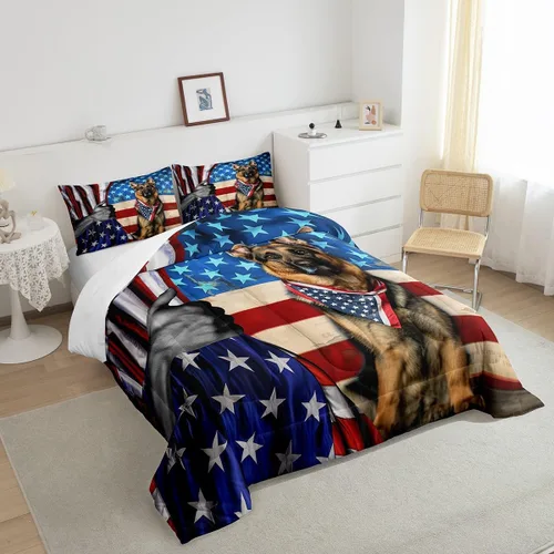 Miniatura 6 de Castle Fairy - Juego de funda de edredón con bandera estadounidense tamaño King, ropa de cama para niñas y adolescentes, funda de edredón con Multi
