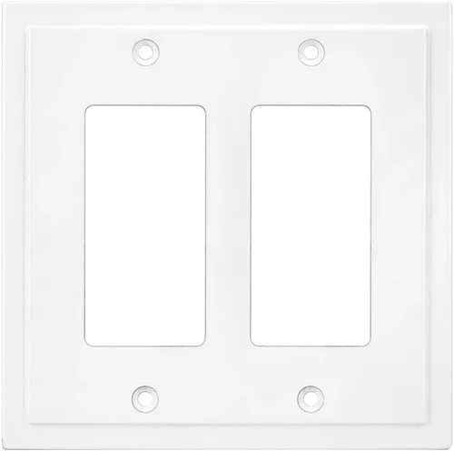 Miniatura 40 de Henne Bery Placa decorativa de pared con borde moderno, tapa de tomacorriente para cubrir enchufe, aleación de zinc maciza duradera