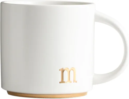 COLLECTIVE HOME - Tazas de cerámica con monograma, tazas de café con inicial dorada de 15 onzas, elegantes tazas de té del alfabeto, elegante taza