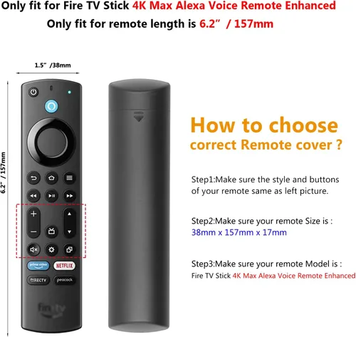 Miniatura 2 de Pinowu Funda de silicona para control remoto (2 unidades) para Fire TV Stick 4K Max/Insignia/Pioneer/Omni Series Fire TV Alexa Voice Remote mejorado