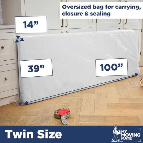 Miniatura 7 de Bolsa para colchón de dos plazas para mudanza y almacenamiento - Funda de colchón de 5 Mil para mudanza y almacenamiento - Bolsas de almacenamiento