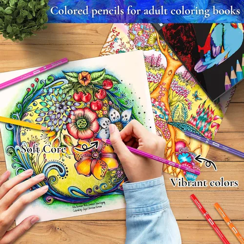 Miniatura 6 de iBayam 72 lápices de colores para adultos, núcleo suave, ideal para dibujar mezclas, sombreado, suministros de arte, juego de lápices