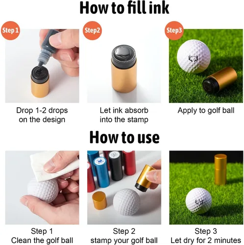 Miniatura 3 de STAMTECH Sello de pelota de golf personalizado: añade un toque personal a tu juego de golf con sello de pelota de golf reutilizable personalizado