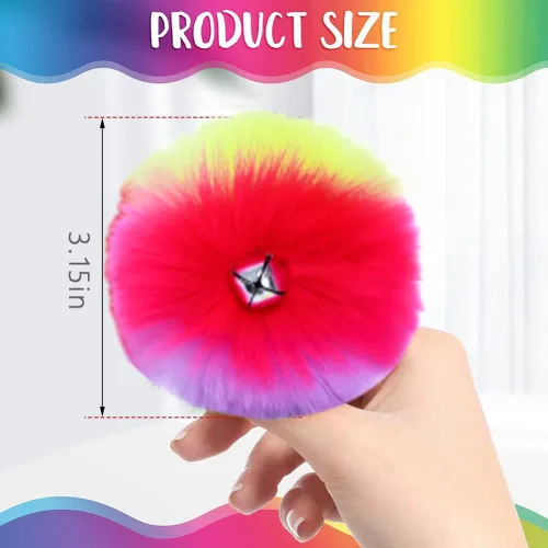Miniatura 2 de 2 pompones para patinaje sobre ruedas para mujeres y niñas, de princesa, para patinaje sobre hielo, bolas de pompón con cascabeles peludos para Rosa
