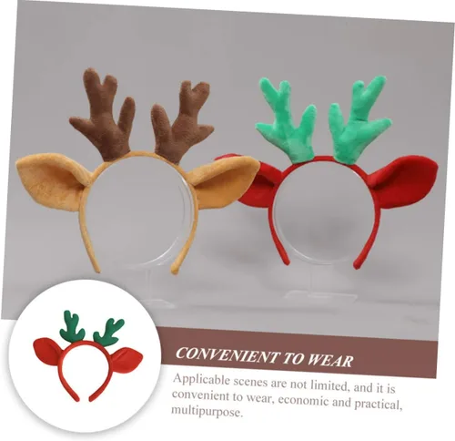 Miniatura 6 de Abaodam 5pcs Antler Headband Santa Claus Costume for Kids Christmas Elk Headband Antler Hair Hoops Disfraz De Santa Claus Para Adulto Elk Antlers
