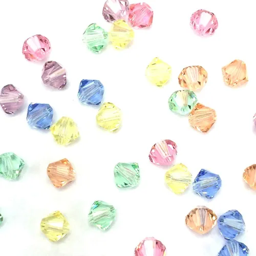 Miniatura 4 de 50 piezas de cristal austriaco Austria 5328 0.197 in Crystal Xilion Bicone Beads Rhinestone DIY Joyería Marking Baby Colors Mix Collar Pulsera