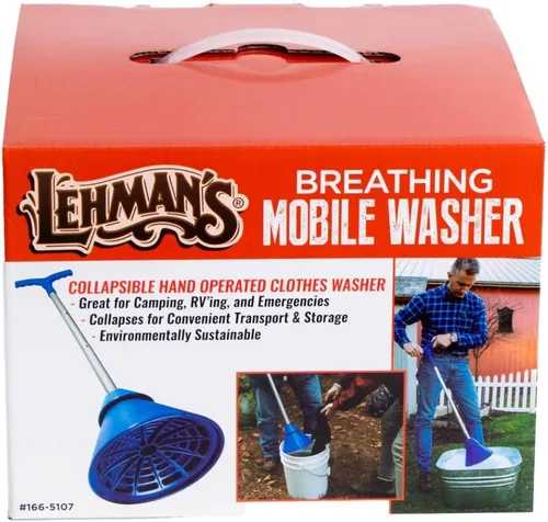 Miniatura 6 de Lehman's Lavadora Manual de Ropa con Émbolo, Agitandor Portátil de Lavado Respirable para Cubo, Fregadero o Tina - Lave la Ropa Sin Electricidad