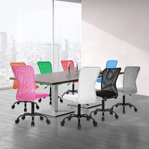 Miniatura 7 de Silla ergonómica de oficina con soporte de malla, moderna silla giratoria ejecutiva con respaldo medio, silla de computadora, silla de tareas