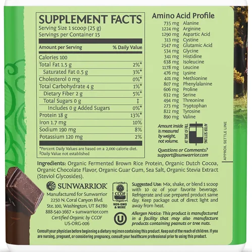 Miniatura 2 de Proteína de arroz integral en polvo con BCAA y aminoácidos, batido de proteína de arroz crudo libre de gluten, baja en carbohidratos, libre