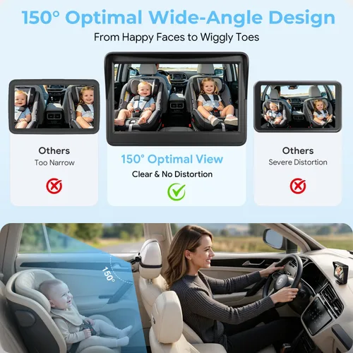 Miniatura 5 de Itomoro Espejo de Coche para Bebé, Mira al Bebé en el Asiento Trasero con Amplia Visión Cristalina, Cámara Dirigida al Bebé - Fácilmente