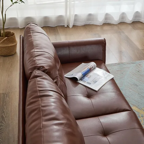 Miniatura 6 de TYBOATLE Sofá Sillón de 61" Loveseat Pequeño Sofás para Sala de Estar Sofá de Cuero Moderno de Mediados de Siglo Acolchado Mini Sofá Cómodo Oficina