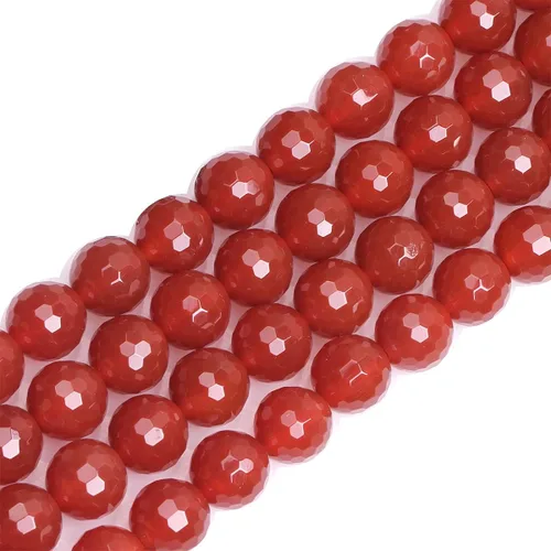 Miniatura 30 de GEM-Inside - Cuentas sueltas de cornalina roja naranja facetada de 0.236 pulgadas (0.236 in), cuentas de energía natural para hacer joyas, redondas