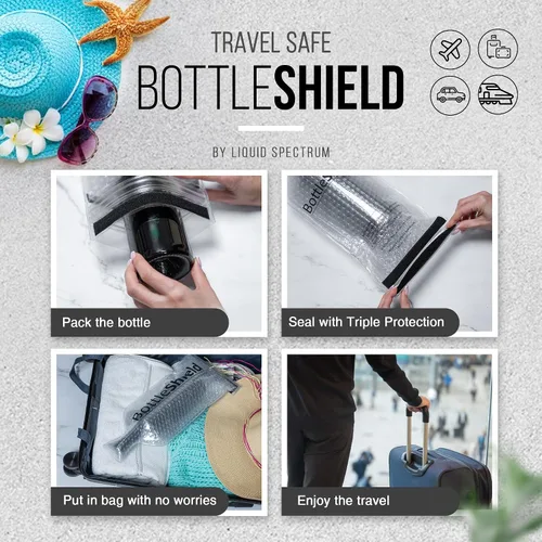 Miniatura 3 de Liquid Spectrum Bottle Shield - Bolsa de viaje reutilizable con protector de vino (paquete de 6), funda irrompible para botella, a prueba de fugas
