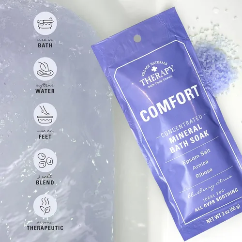 Miniatura 4 de Village Naturals Therapy, Comfort - Remojo concentrado de baño mineral, arándanos cítricos, 2 onzas, paquete de 12