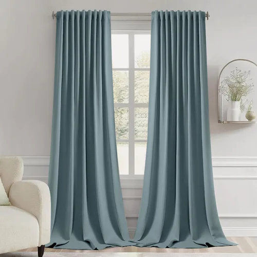 Miniatura 42 de MIULEE Cortinas opacas con pestaña trasera de 63 pulgadas de largo, juego de 2 paneles para sala de estar, dormitorio, privacidad, bolsillo