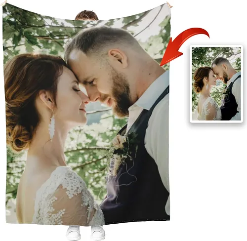 Manta personalizada con diseño fotográfico de tu texto, mantas personalizadas, regalos personalizados (1 foto, 40 x 30 pulgadas)