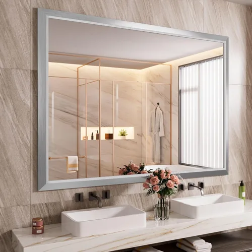 Miniatura 79 de Amorho Espejo de Baño Negro, Espejos de Pared de 24x30 Pulgadas con Marco de Metal Grueso para Sobre el Fregadero, Dormitorio, Sala de Estar