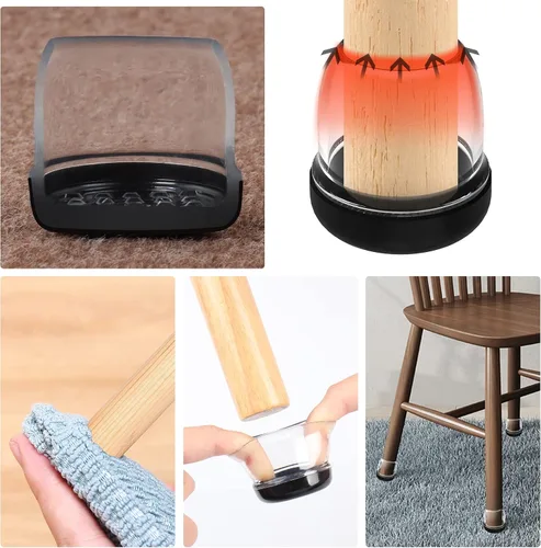 Miniatura 7 de Deslizadores de silla para suelos alfombrados, 16 piezas deslizantes redondos para muebles, protectores de patas de silla para alfombra, hacen que