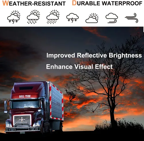 Miniatura 3 de DOT-C2 - Cinta reflectante, rojo y blanco, 2 pulgadas x 30 pies, impermeable, cinta de seguridad de visibilidad, cinta reflectante de advertencia