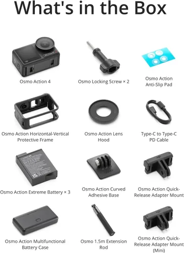 Miniatura 8 de DJI Osmo Action 4 Adventure Combo, cámara de acción impermeable 4K/120fps con sensor de 1/1.3 pulgadas, rendimiento de color de 10 bits y D-Log M