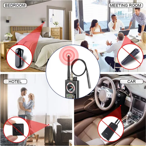 Miniatura 5 de Detector de señales RF inalámbrico antiespías. Detector de error de señal de cámara GPS. Detección. Rastreador de GPS. Cámara oculta. Dispositivo