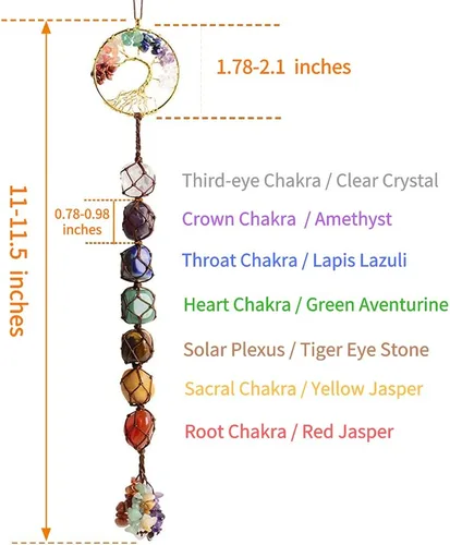 Miniatura 2 de Anjiucc Árbol de la vida de cristal curativo de 7 chakras para colgar en la pared, decoración de interiores, decoración de ventanas, meditación