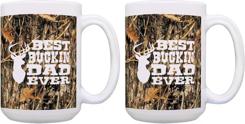 Miniatura 8 de ThisWear Hunting Camo Best Buckin' Dad Ever Gift Taza de café de cerámica de 11 oz con asa