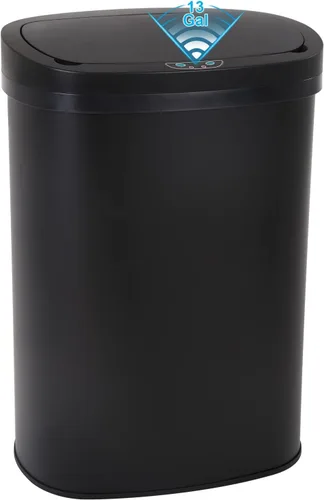 Miniatura 12 de Basurero de cocina Cubo de basura de acero inoxidable de 13 galones Cubo de basura sin contacto de 50 litros con tapa Cubo de basura