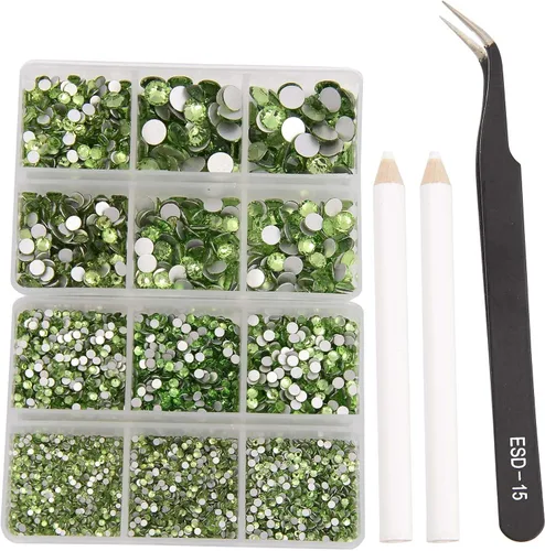 Miniatura 69 de NCB 288 diamantes de imitación de cristal redondos para arte de uñas, con parte trasera plana, para hacer accesorios de bricolaje, zapatos, ropa
