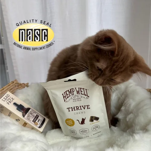 Miniatura 4 de Hemp Well Thrive Cat Soft Chews - 60 unidades, suplemento diario para la salud general, apoya la cadera, las articulaciones, la salud del corazón