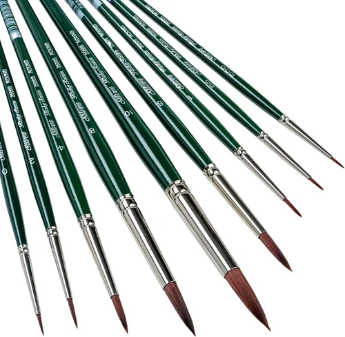 Miniatura 14 de Silver Brush Limited RSS-2560S - Juego de pinceles de satén rubí, tamaño redondo 4, tamaño brillante 10, peine de hierba Filbert de 1/2 pulgada