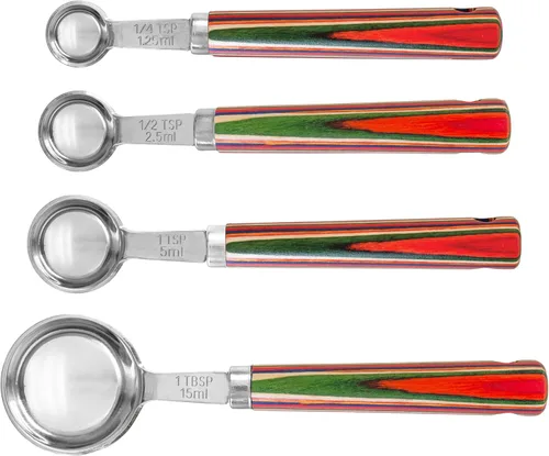 Totally Bamboo Baltique Marrakesh Collection - Juego de cucharas medidoras de 4 piezas, incluye 1/4 cucharadita, 1/2 cucharadita, 1 cucharadita y 1