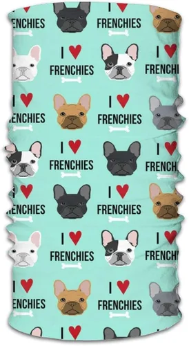 Miniatura 2 de Bandana de cubierta de cara para cachorros de Bulldog francés, para hombres y mujeres, multifuncional, bufanda, pasamontañas
