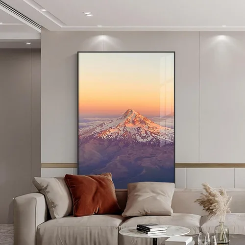Miniatura 3 de Impresión sobre lienzo. Cartel de la naturaleza Cuadros de paisaje de las montañas del pico de la nieve del amanecer . Impresiones en lienzo Arte