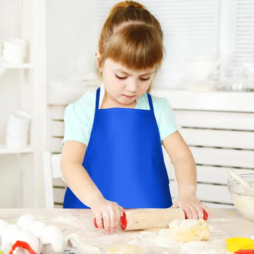 Miniatura 6 de CHRORINE Paquete de 6/12/24 Delantales de Pintura para Niños Pequeños Delantales de Arte para Niños Delantal de Pintura Bata para Pintura Cocina