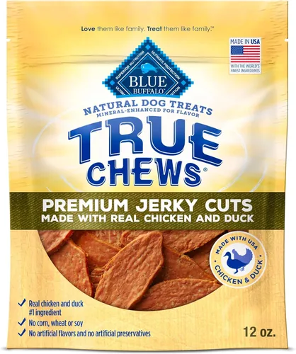 Miniatura 10 de Blue Buffalo True Chews Premium Jerky Cuts con filete real, golosinas naturales para perros sin pollo, mejorados con minerales para sabor, bolsa
