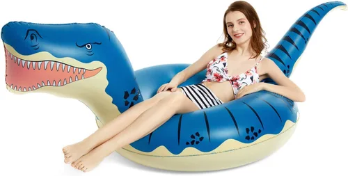 Miniatura 6 de Jasonwell Flotador inflable de aguacate para piscina con bola y Jasonwell inflable de dinosaurio, tubo flotante para niños y niñas, flotador T-Rex