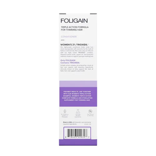 Miniatura 2 de Foligain Acondicionador de triple acción para adelgazar el cabello, acondicionador voluminizador para mujeres, 8 onzas líquidas.