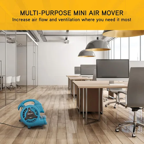 Miniatura 7 de XPOWER P-80A Mini Mighty - Ventilador de aire centrífugo de 138 W 600 CFM, secador de alfombras, ventilador de piso, soplador, apilable, conexión
