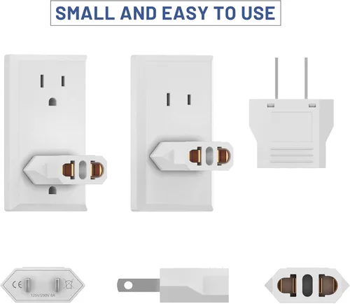 Miniatura 2 de Adaptador de enchufe europeo a EE. UU. - Australia, China, Italia, Suiza, Europa a Estados Unidos Adaptador de viaje - Convertidor de salida