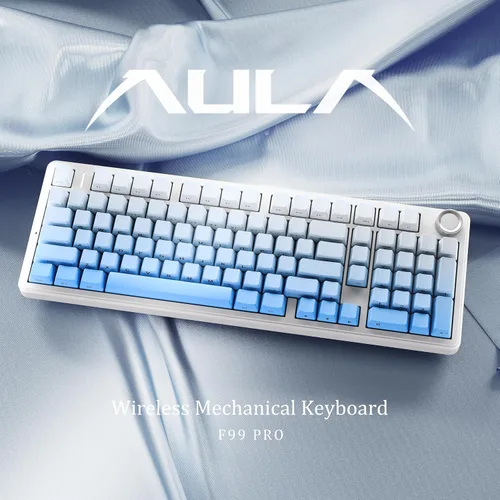 Miniatura 2 de x Aula F99 Pro Teclado mecánico para juegos 99% – Bluetooth inalámbrico, RF 2.4Ghz, teclado con cable USB-C con retroiluminación RGB, interruptores